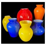 K - Variety of Vibrant Glass Vases