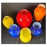 K - Variety of Vibrant Glass Vases
