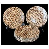 K - Seven Fitz & Floyd Leopard Print Plates