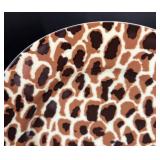 K - Seven Fitz & Floyd Leopard Print Plates