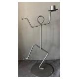 K - Two Orbit Design Figural Candle Holders with Candle Plates by Tag and More