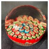 K - Millefiori Glass Paperweight