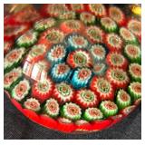 K - Millefiori Glass Paperweight
