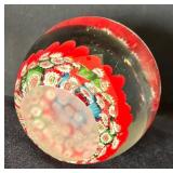 K - Millefiori Glass Paperweight