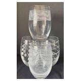 K - Four Mikasa Cheers Stemless Wine Glasses