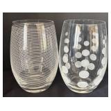 K - Four Mikasa Cheers Stemless Wine Glasses