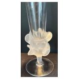 K - Pair of Glass Vases with Floral Bases