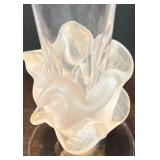 K - Pair of Glass Vases with Floral Bases