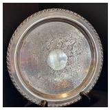 DR - Vintage Silver-Plated Serving Platter Set - 12-Inch Round Platters & Lidded Dish