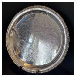 DR - Vintage Silver-Plated Serving Platter Set - 12-Inch Round Platters & Lidded Dish