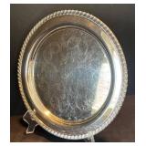 DR - Vintage Silver-Plated Serving Platter Set - 12-Inch Round Platters & Lidded Dish