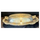 DR - Vintage Silver-Plated Serving Platter Set - 12-Inch Round Platters & Lidded Dish