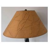 P - Frog Motif Table Lamp on Tree-Trunk Base with Ivy