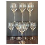 P - Eight Elegant Tall Wine Glasses