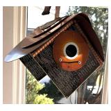 P - Birdhouse Sculpture of Computer Parts and Copper