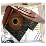P - Birdhouse Sculpture of Computer Parts and Copper
