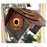 P - Birdhouse Sculpture of Computer Parts and Copper