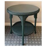 P - Forest Green Wicker Accent Table