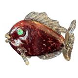 K - Artisan Hand Blown Art Glass Fish Sculpture, Signed