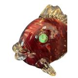 K - Artisan Hand Blown Art Glass Fish Sculpture, Signed