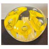 K - Bob St. Clair Yellow Floral Paperweight