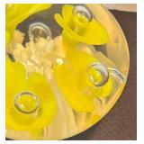 K - Bob St. Clair Yellow Floral Paperweight