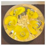 K - Bob St. Clair Yellow Floral Paperweight