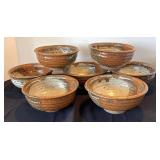 K - Seven Stoneware Pottery Bowls - Rustic Glaze