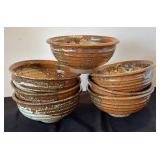 K - Seven Stoneware Pottery Bowls - Rustic Glaze