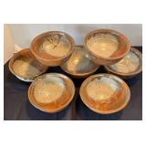 K - Seven Stoneware Pottery Bowls - Rustic Glaze