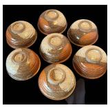 K - Seven Stoneware Pottery Bowls - Rustic Glaze