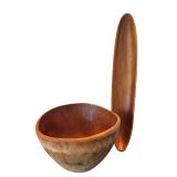 P - Vintage Wooden Bowls & Utensils