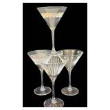 K - Four Mikasa Cheers Martini Glasses