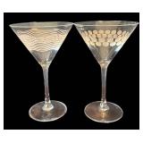 K - Four Mikasa Cheers Martini Glasses