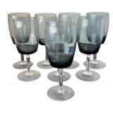 DR - Gorham Midnight Mist Stemware - Vintage Set of 8 in Smoky Gray