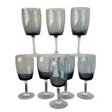 DR - Gorham Midnight Mist Stemware - Vintage Set of 8 in Smoky Gray