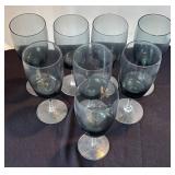 DR - Gorham Midnight Mist Stemware - Vintage Set of 8 in Smoky Gray