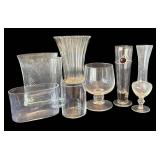P - Variety of Crystal and Clear Glass Vases