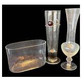 P - Variety of Crystal and Clear Glass Vases