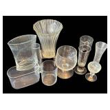 P - Variety of Crystal and Clear Glass Vases