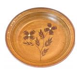 P - Two Stoneware Pie Dishes with Botanical Glazes