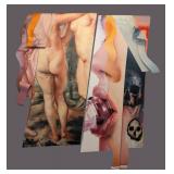 LR - Jerry Ott Two-Piece Painted Metal Abstract Art