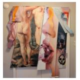 LR - Jerry Ott Two-Piece Painted Metal Abstract Art