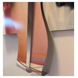 LR - Jerry Ott Two-Piece Painted Metal Abstract Art