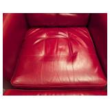 LLR - Natuzzi Red Leather Armchair with Ottoman