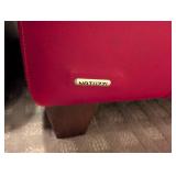 LLR - Natuzzi Red Leather Armchair with Ottoman