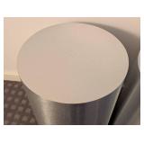 LB - Round Silver Wood Side Tables - Pair