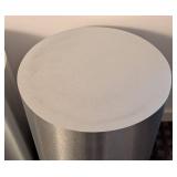 LB - Round Silver Wood Side Tables - Pair