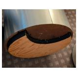 LB - Round Silver Wood Side Tables - Pair