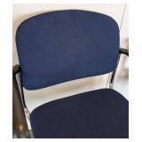 UL - Blue Office Chairs Pair - Chrome Cantilever Frames
